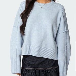 Edikted Soft Blue Crew Neck Sweater